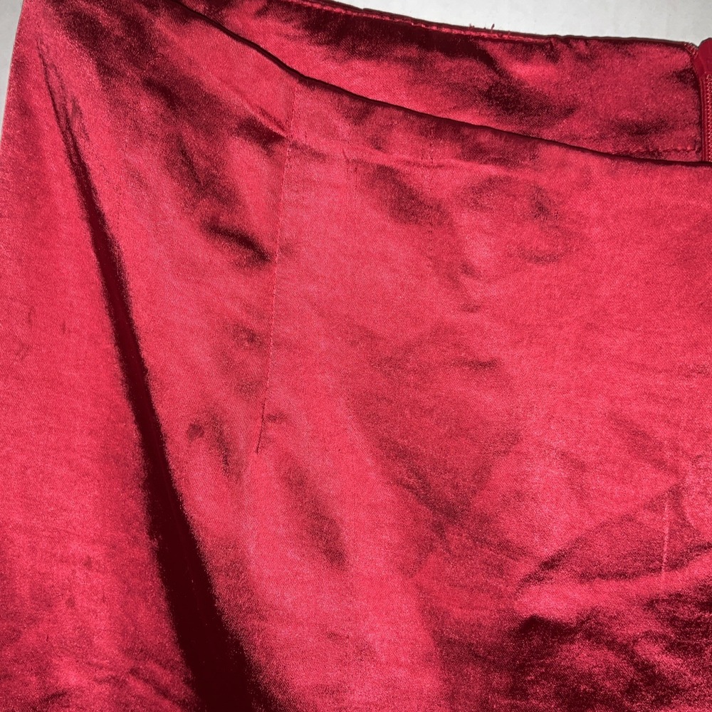 Princess Polly Red Satin Mini Skirt Women Size 8 Short High Waisted Party - Picture 9 of 9